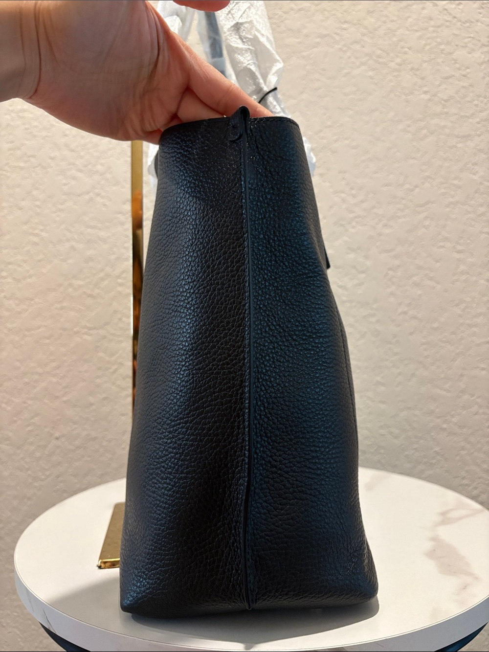 NWT Furla Nero Pebbled Leather Tote with Dustbag - Picture 4 of 10